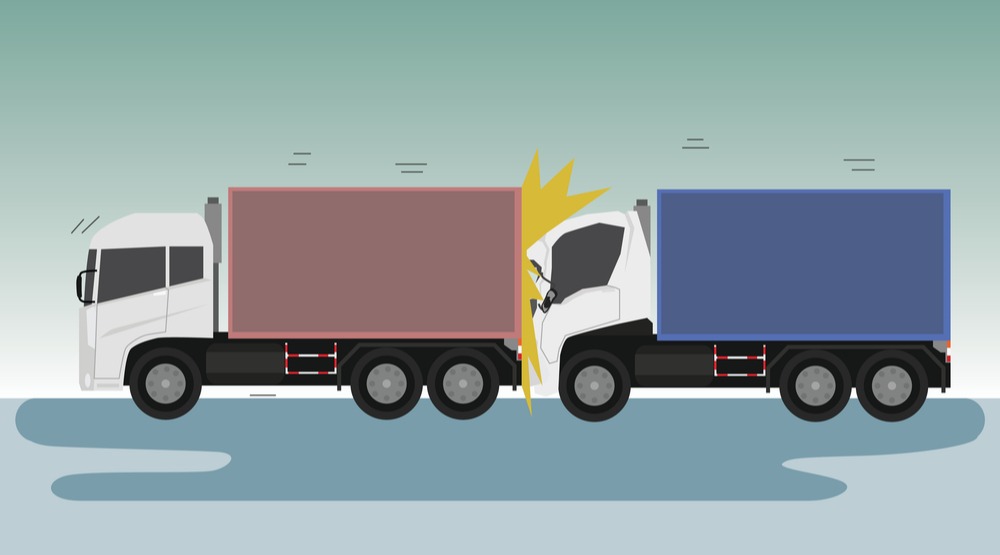 vector of trucks crashing